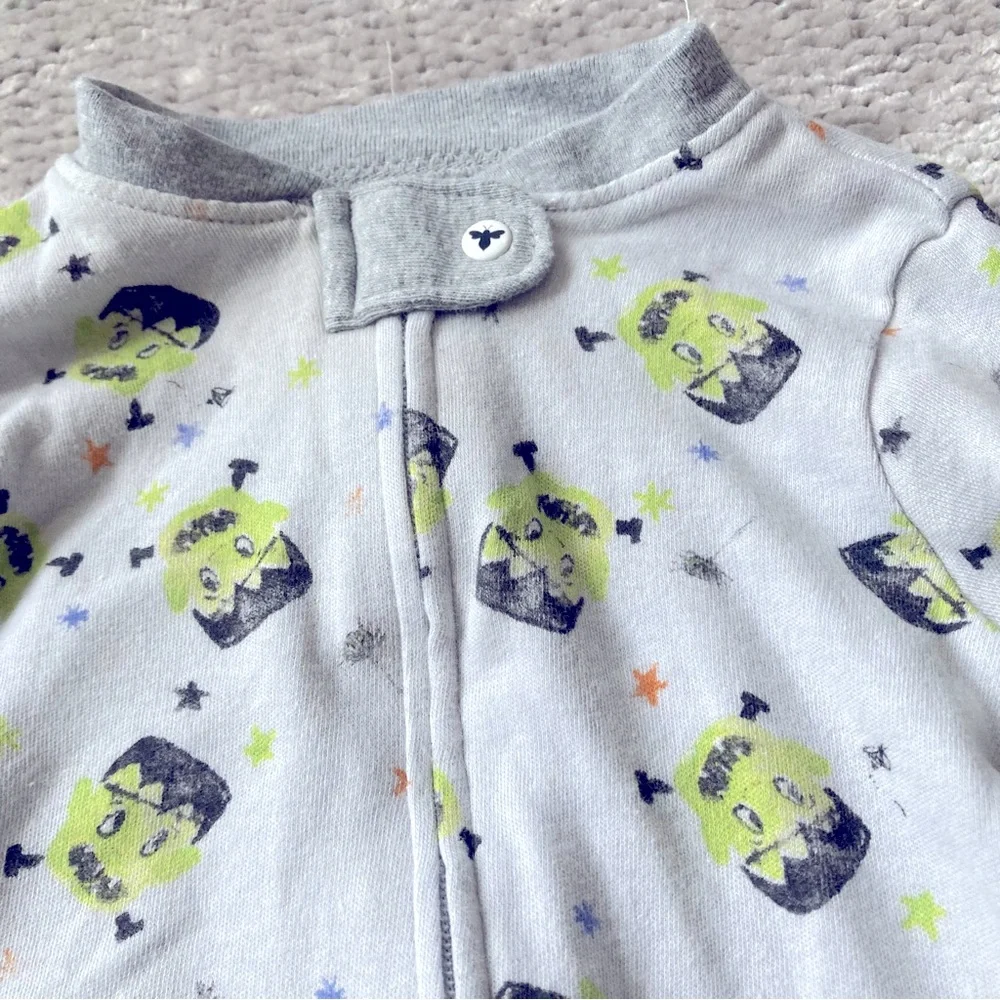 Burt’s‎ Bees Baby Halloween Zip Sleeper Newborn Frankenstein Organic Cotton
